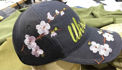 Прикольная шапка: Кепка джинсова з сеткою жіноча Україна Весна з вишивкою